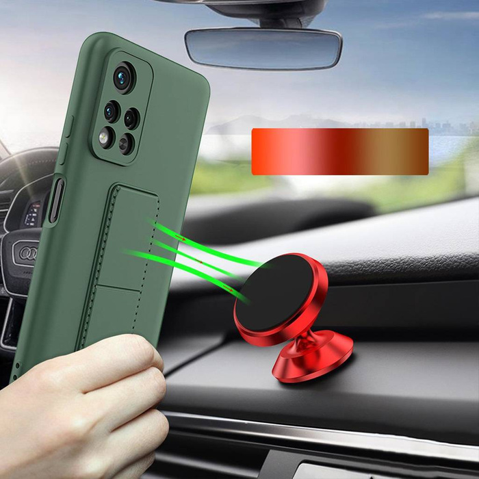 Wozinsky Kickstand Case silikonový kryt stojánku pro Xiaomi Redmi 10 tmavě modrá