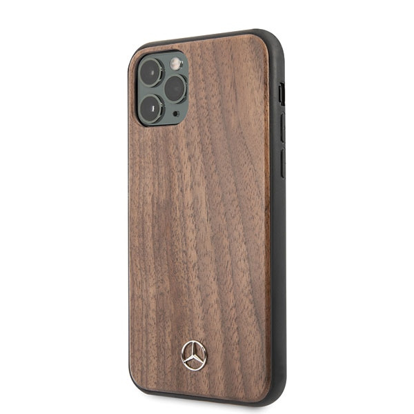 MERCEDES Apple iPhone 11 Pro Max Wood Line Case Walnut Brown