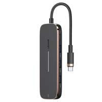 USAMS Adapter HUB 3xUSB + USB-C + HDMI black/black SJ578HUB01 (US-SJ578)