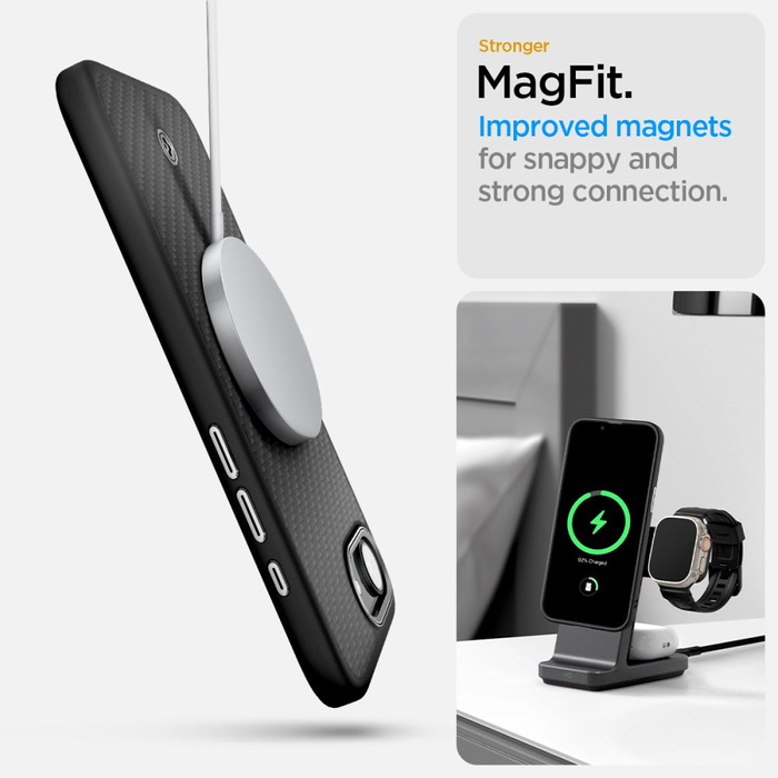SPIGEN ENZO ARAMID MAG MAGSAFE IPHONE 16E MATE NEGRO