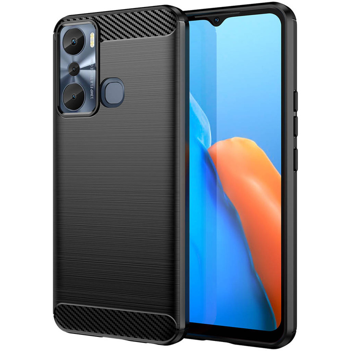 Funda Carbon Case para Infinix Hot 20i funda flexible silicona carbono negra