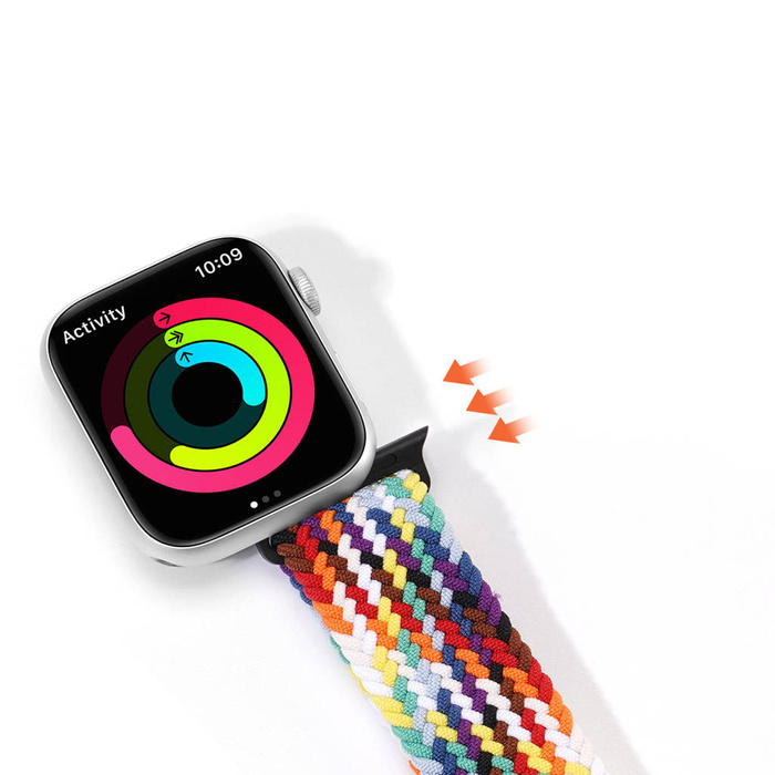 Cinturino Dux Ducis (versione Mixture II) Cinturino per Apple Watch Ultra, SE, 8, 7, 6, 5, 4, 3, 2, 1 (49, 45, 44, 42 mm) Cinturino arcobaleno intrecciato