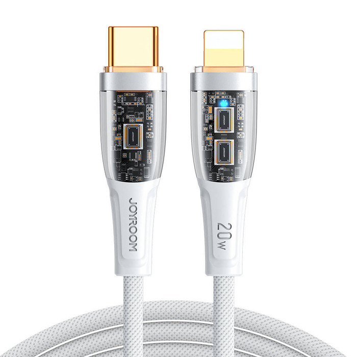 Cable de carga rápida Joyroom con interruptor inteligente USB-C - Lightning 20W 1.2m blanco (S-CL020A3)