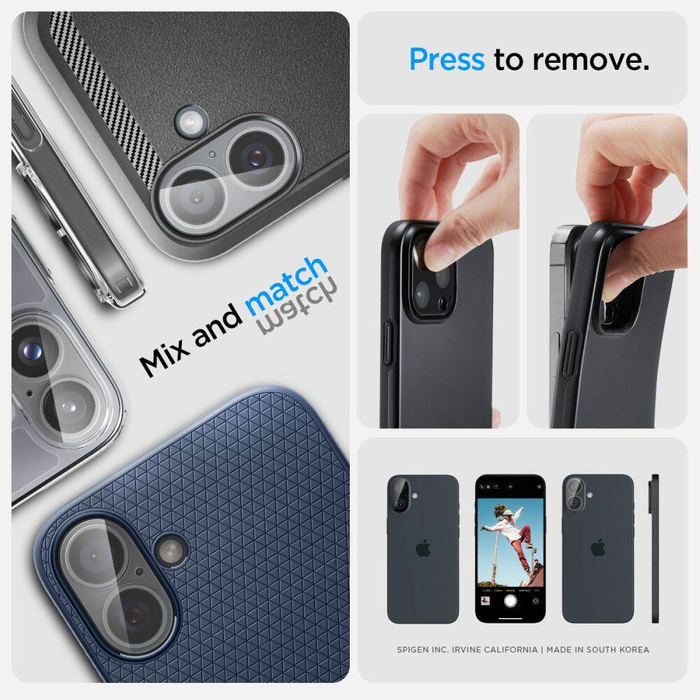 SPIGEN OPTIK GLAS.TR CAMERA PROTECTOR 2-PACK IPHONE 16 / 16 PLUS CRYSTAL CLEAR