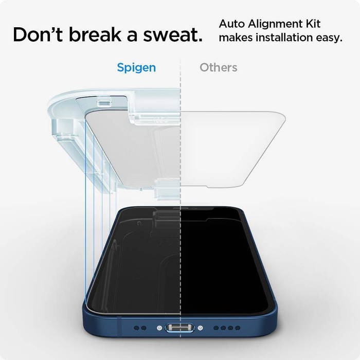 Tempered Glass Spigen iPhone 12 Mini Glas.Tr "Ez Fit" 2-pack