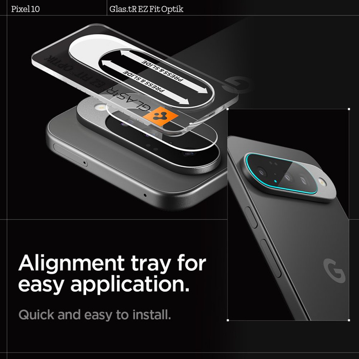 PROTECTEUR D'APPAREIL PHOTO Spigen OPTIK GLAS.TR PROTECTEUR D'APPAREIL PHOTO 2-PACK GOOGLE PIXEL 10 CRYSTAL CLEAR