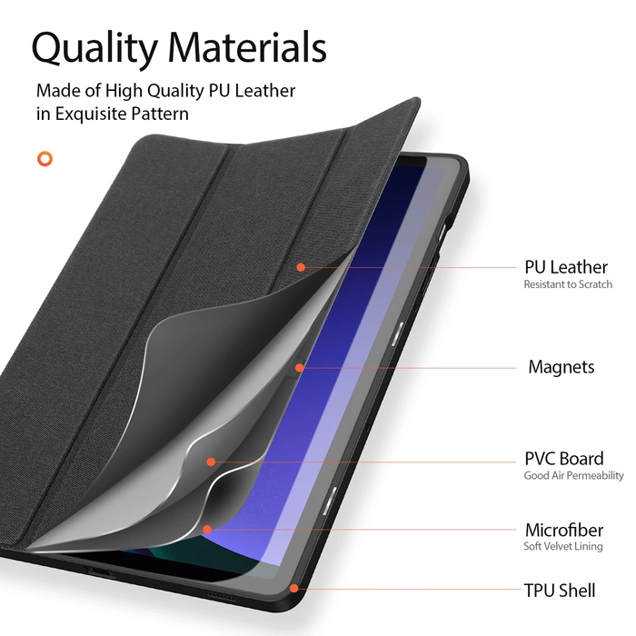 Étui à rabat et intelligent Dux Ducis Domo pour Samsung Galaxy Tab S9 - noir