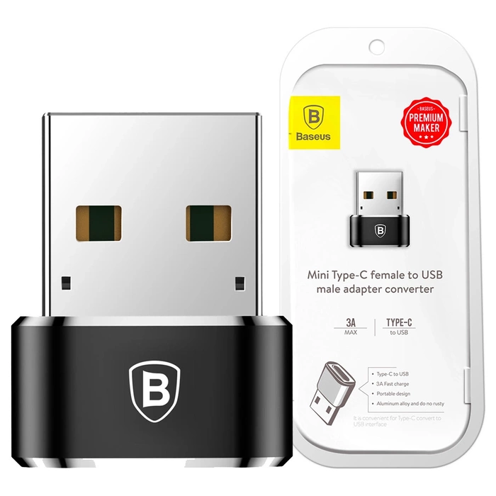 Baseus adaptér USB Type-C na USB adaptér černý (CAAOTG-01)