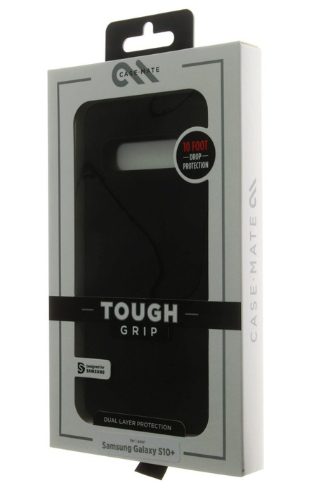 Telefontok Samsung Galaxy S10+ Plus Case-Mate Tough Grip fekete átlátszó borítás 