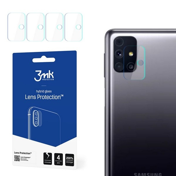 3MK Samsung Galaxy A51 M31s M317 Protection d'objectif en verre hybride 4pcs