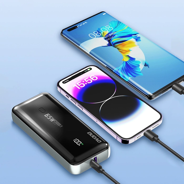 Dudao K65 Powerbanka s USB-A / USB-C displejem 20000mAh 65W – černá