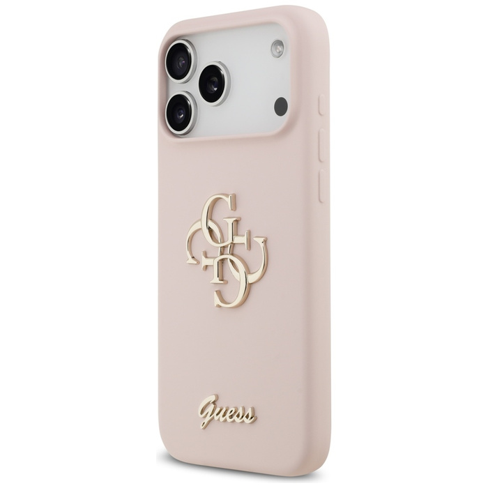 Etui Guess Silicone Big 4G Script do     iPhone 17 Pro Max różowy
