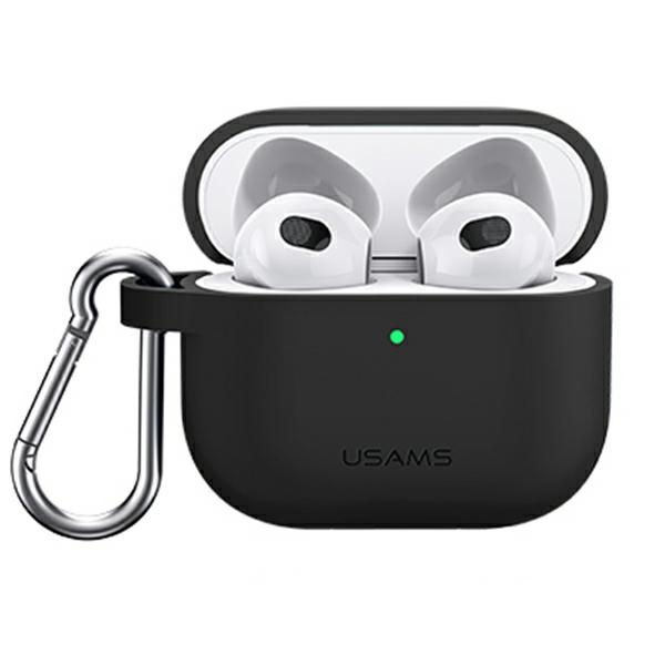 Hülle USAMS Apple AirPods 3 Schutzsilikon Schwarz Case