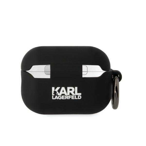 Karl Lagerfeld KLAP2RUNIKK Housse pour AirPods Pro 2 noir/noir Silicone Karl Head 3D