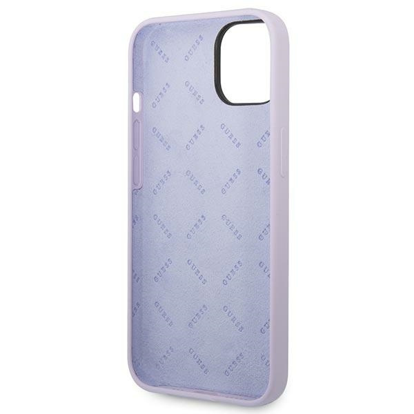 Hülle Guess iPhone 14 6.1" lila/violett hart case Silikon Vintage Gold Logo