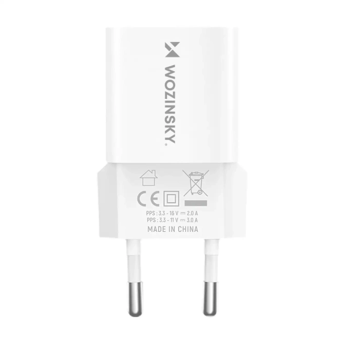 Caricatore da muro Wozinsky WWCEAC GaN USB-A USB-C 33W - bianco