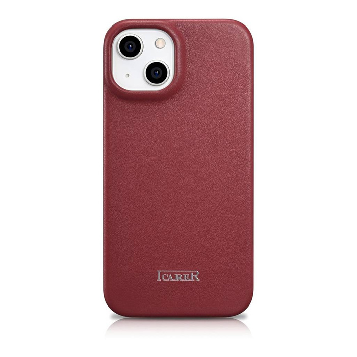 iCarer CE Premium Leather Folio Case iPhone 14 Plus Flip Magnetic MagSafe Red (WMI14220715-RD)