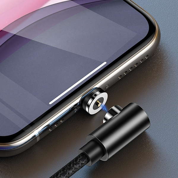 Cable Angular Magnetic USAMS Apple Lightning 1m Black