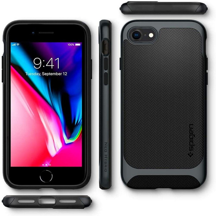 Cover SPIGEN iPhone 7 / 8 / SE 2020 Neo Hybrid Metal Slate Grey Case