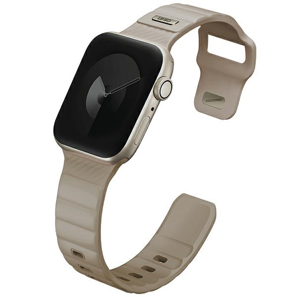 Pasek UNIQ Stride Apple Watch Series1/2/3/4/5/6/7/8/9/SE/SE2 38/40/41mm FKM Rubber Strap khaki/pale khaki