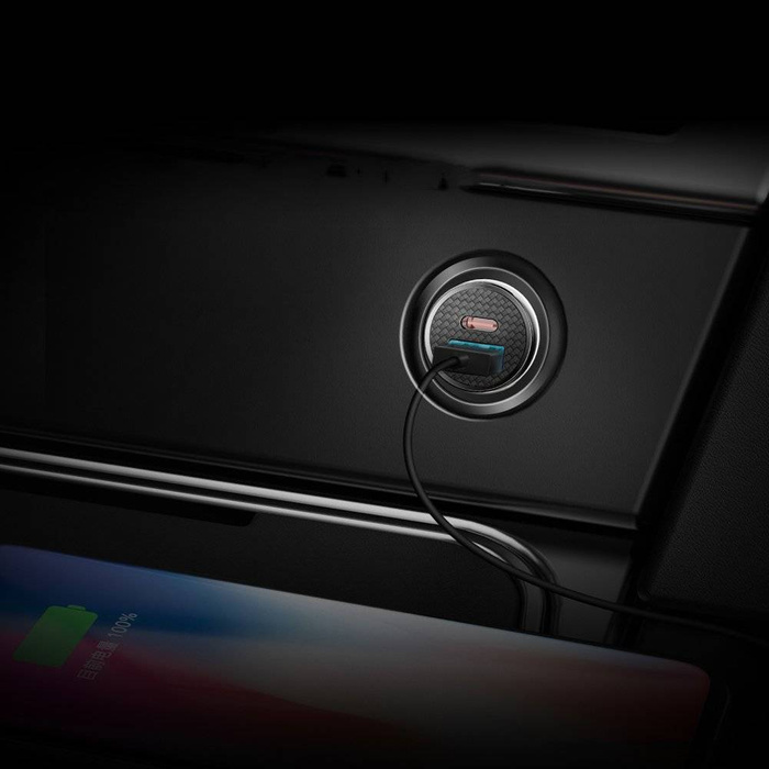 Baseus Circular PPS Smart Mini Auto Ladegerät Autoadapter USB Quick Charge 4.0 QC 4.0 und USB-C PD 3.0 SCP schwarz (CCALL-YS01)