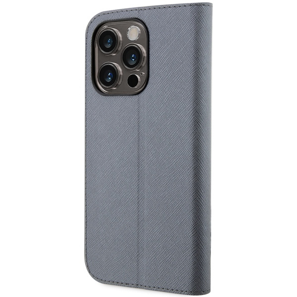 Hülle Karl Lagerfeld KLBKP14XSANKCPG iPhone 14 Pro Max 6,7" Buchcase silber/silber Saffiano Karl &amp; Choupette Case