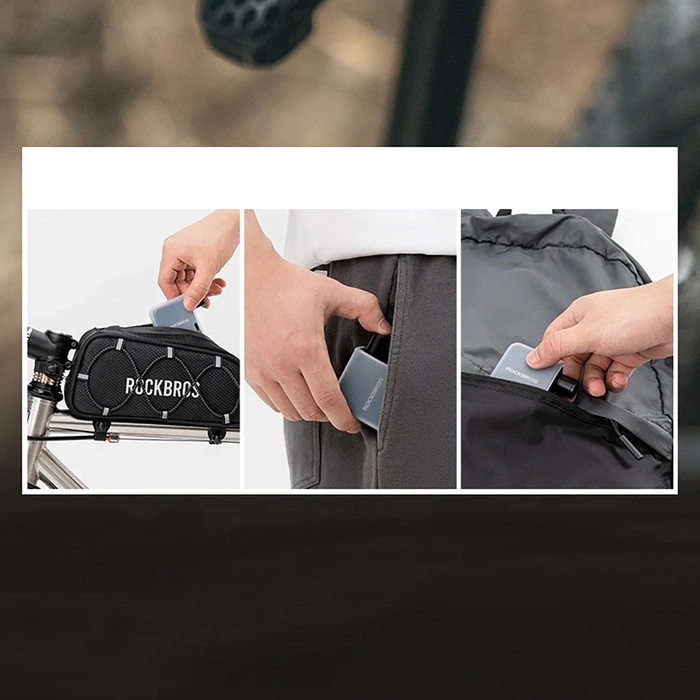 Rockbros 42320008001 Mini-Elektro-Fahrradpumpe für Schrader-/Presta-Ventile 100 PSI – Schwarz