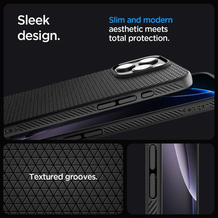 ETUI SPIGEN LIQUID AIR IPHONE 16 PRO MATTE BLACK wird zu SPIGEN LIQUID AIR HÜLLE IPHONE 16 PRO MATT SCHWARZ auf Deutsch.