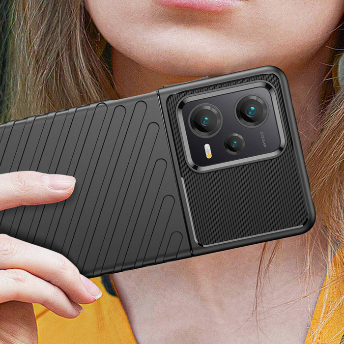 Funda Thunder Case para Xiaomi Redmi Note 12 Pro+ funda armadura de silicona negra