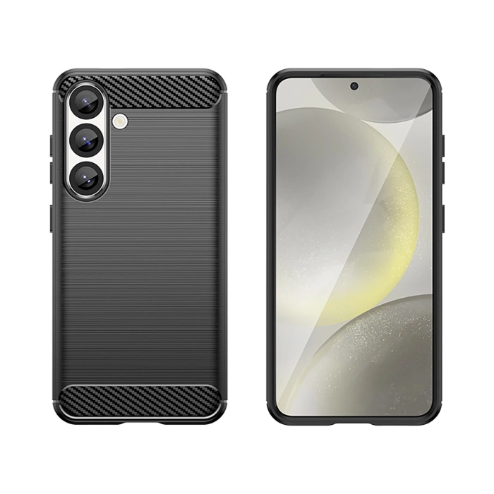 Etui silikonowe Carbon Case na Samsung Galaxy S25 Edge - czarne
