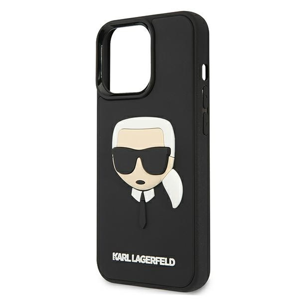 Karl Lagerfeld KLHCP13LKH3DBK iPhone 13 Pro / 13 6,1" fekete/fekete keménytok, 3D gumi Karl fej