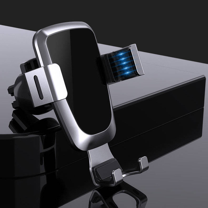 Gravity support pour votre smartphone sur la grille d'aération bleue (YC08)