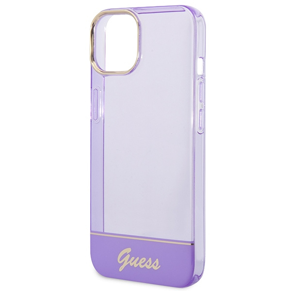 Hülle GUESS Apple iPhone 14 Plus Transluzent Lila Hartcase