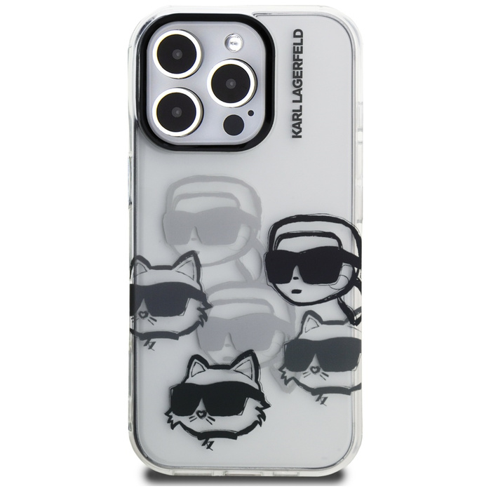 Etui Karl Lagerfeld iPhone 16 Pro Max IML Multi K&C Head Pattern Przezroczysty