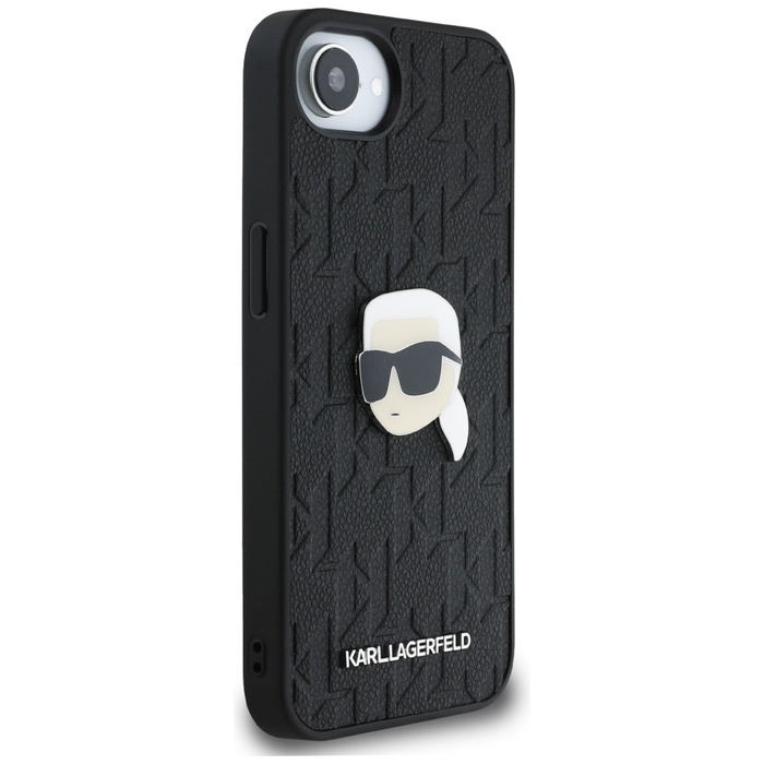 Etui Karl Lagerfeld Monogram Karl Head   Pin do iPhone 16e czarny