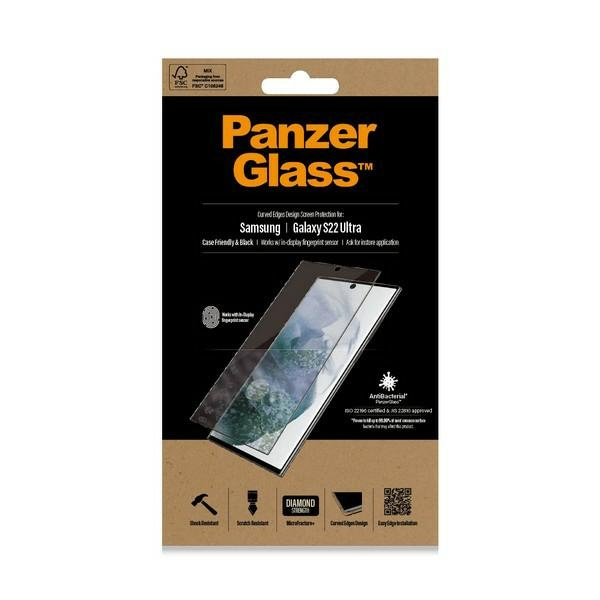 PanzerGlass E2E Microfracture Sam S22 Ultra G908 Case Friendly AntiBacterial black/black 7295