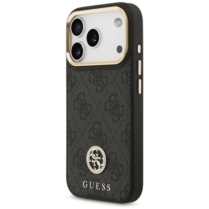 Etui Guess 4G Strass Logo MagSafe do     iPhone 17 Pro czarny