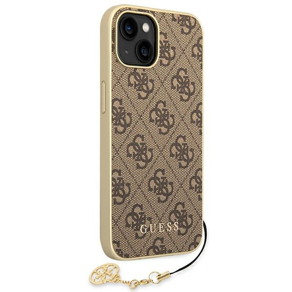 Hülle GUESS Apple iPhone 14 Plus 4G Charms Kollektion Braun Hartcase