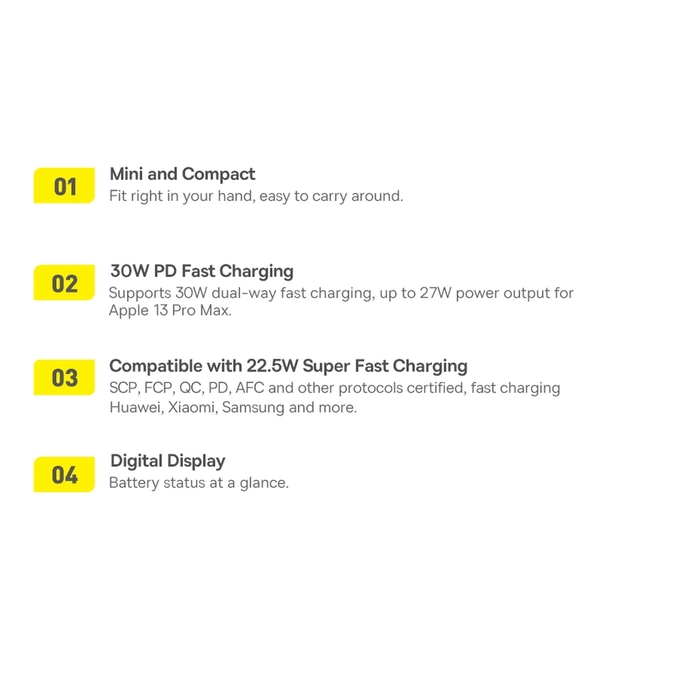 Baseus Adaman2 powerbank s displejem digital 10000mAh 30W 2 x USB / 1x USB Type C Overseas Edition PD QC SCP černá (PPAD040101)