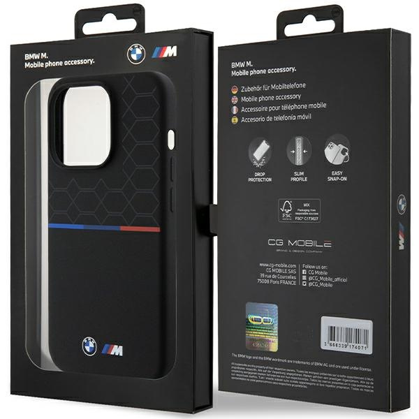 Funda Bmw Bmhmp15l22smpk IPhone 15 Pro 6.1" Negro/Negro Durocase M Silicone Pattern MagSafe Case