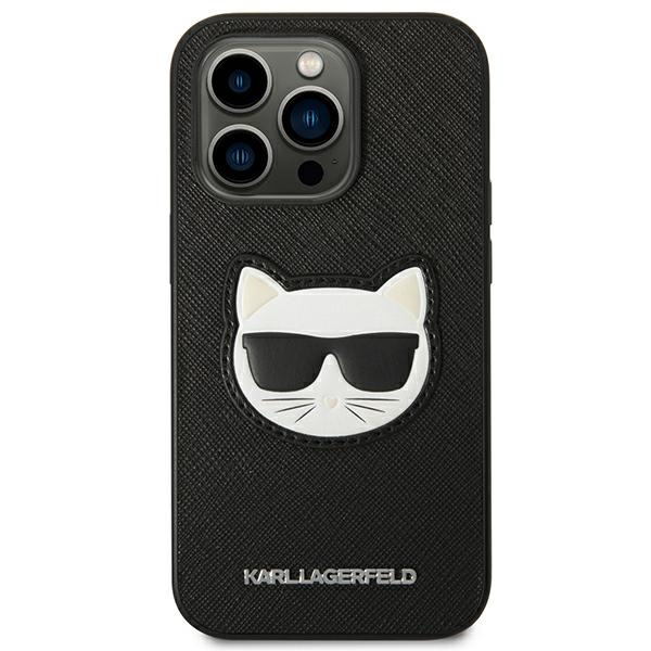 Case Karl Lagerfeld iPhone 14 Pro Max 6.7" hardcase black/black Saffiano Choupette Head Patch