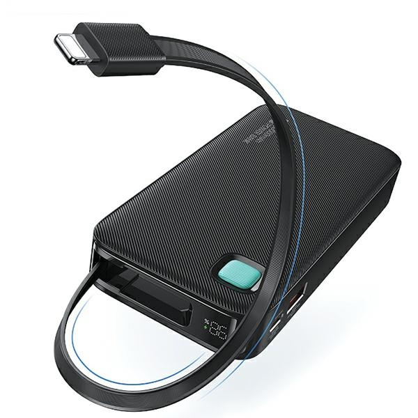 USAMS Powerbank ze zwijanym kablem Retractable Lightning 10000 mAh PD 20W Fast Charge XY Series fioletowy/purple 10KCD22503 (US-CD225)