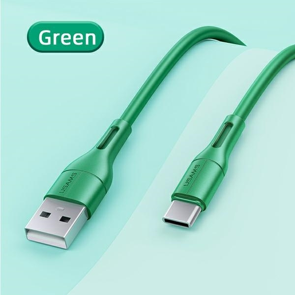 USAMS Kabel U68 USB-C 2A Fast Charge 1m zelený / zelený SJ501USB04 (US-SJ501)