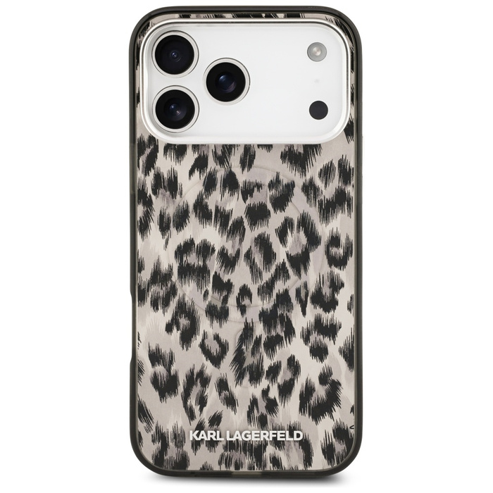 Etui Karl Lagerfeld IML Leopard Pattern  MagSafe do iPhone 17 Pro Max brązowy
