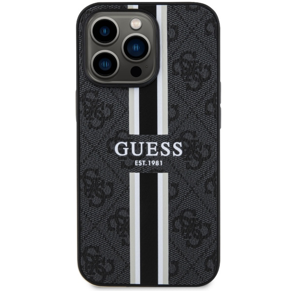Coque Guess GUHMP13LP4RPSK iPhone 13 Pro / 13 6.1" noir/noircase 4G Printed Stripes MagSafe Case