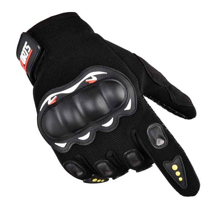 Guantes de moto para teléfono con protector de nudillos – negros