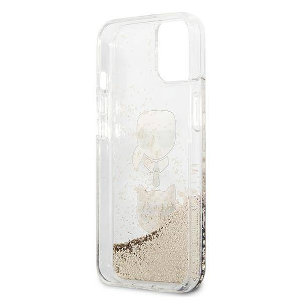  KARL LAGERFELD   13 Mini Liquid Glitter Karl&Choupette Head Gold Hardcase