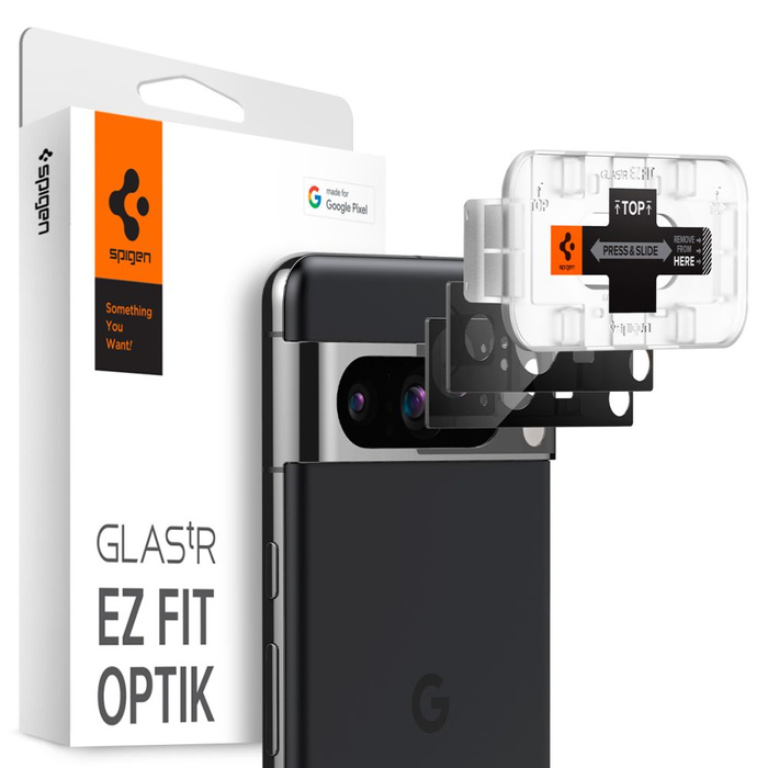 Spigen Kameraschutz Optik.tr "ez Fit" Kameraschutz 2er-Pack Google Pixel 8 Schwarz