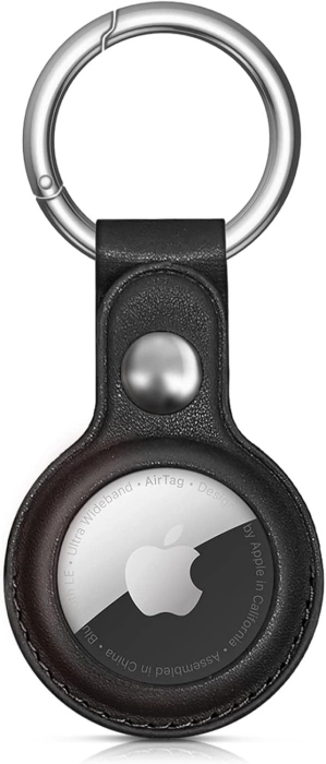 Apple AirTag PU Lederhülle - Schwarz, Braun, Rot, Blau - 4 Stück