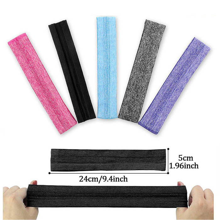 Gray fabric elastic headband for running fitness